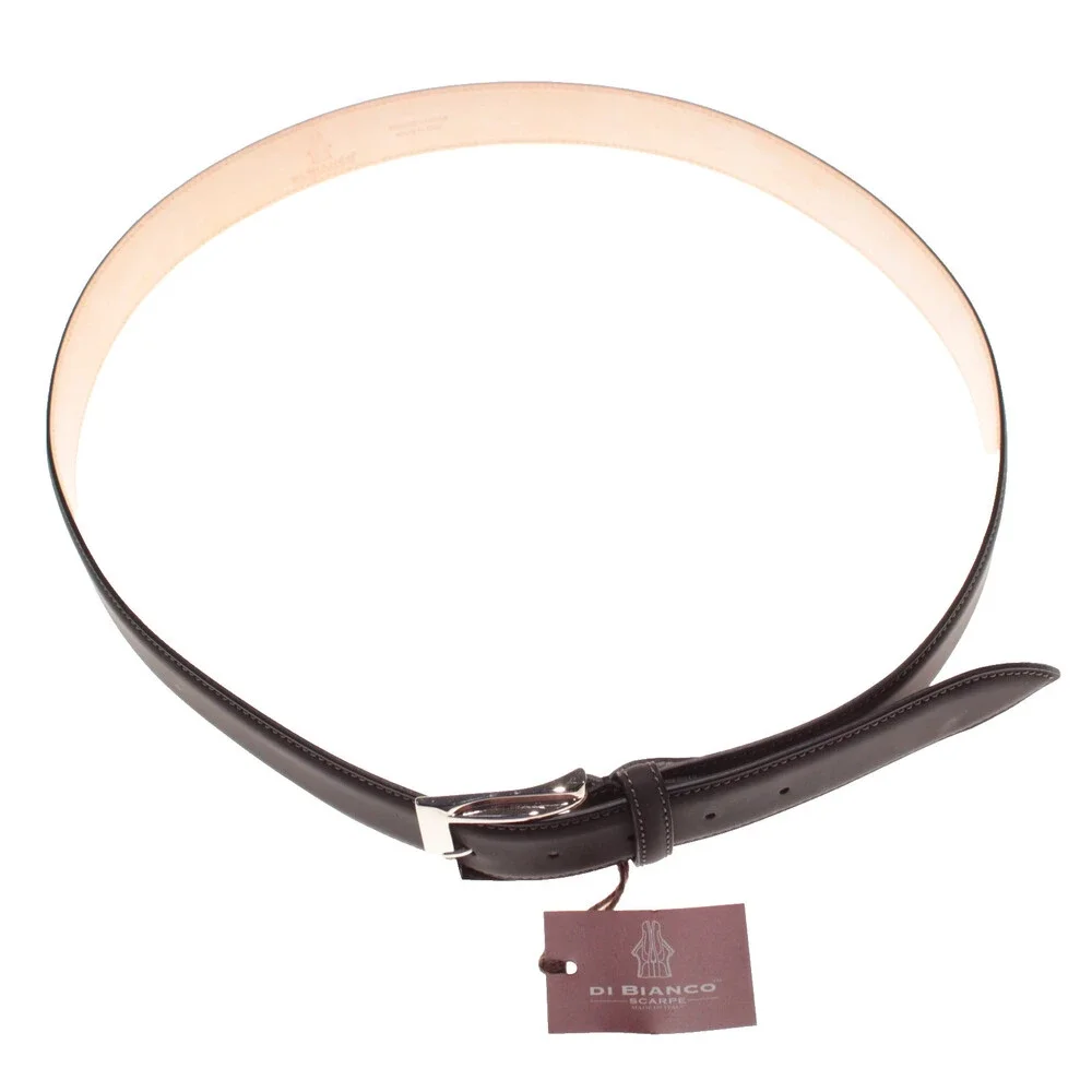 Di Bianco NWT Cut to Size Dress Belt In Solid Brown Leather One Size